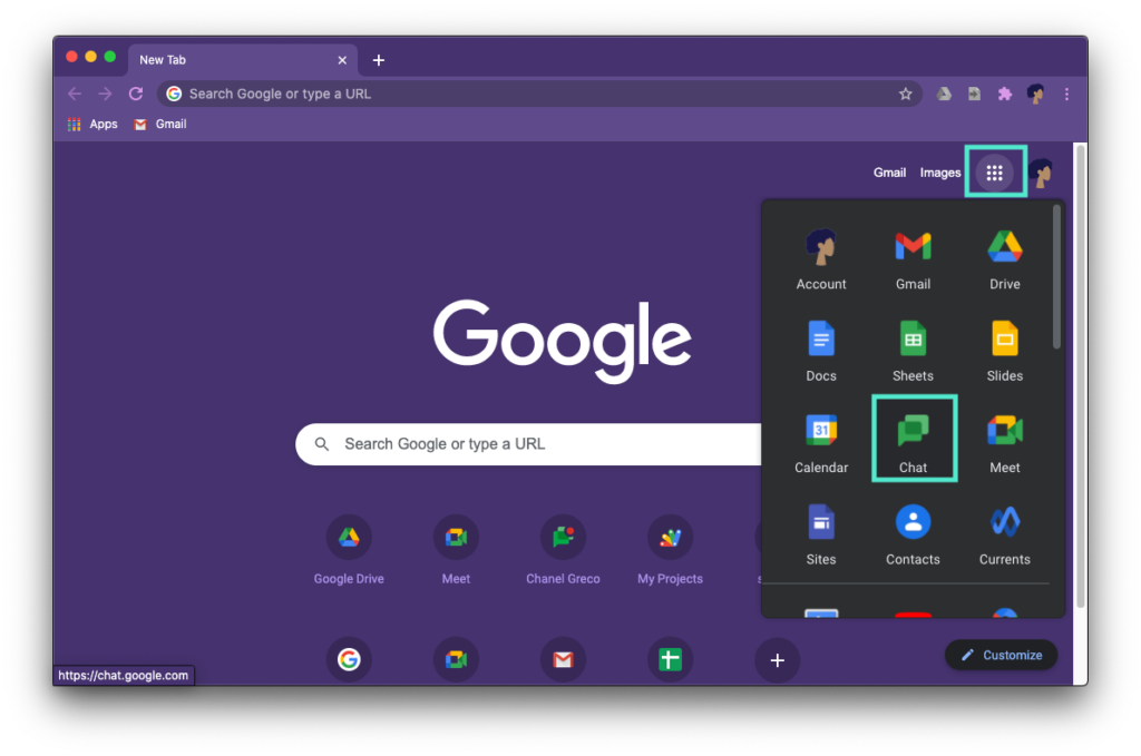 how to access google chat